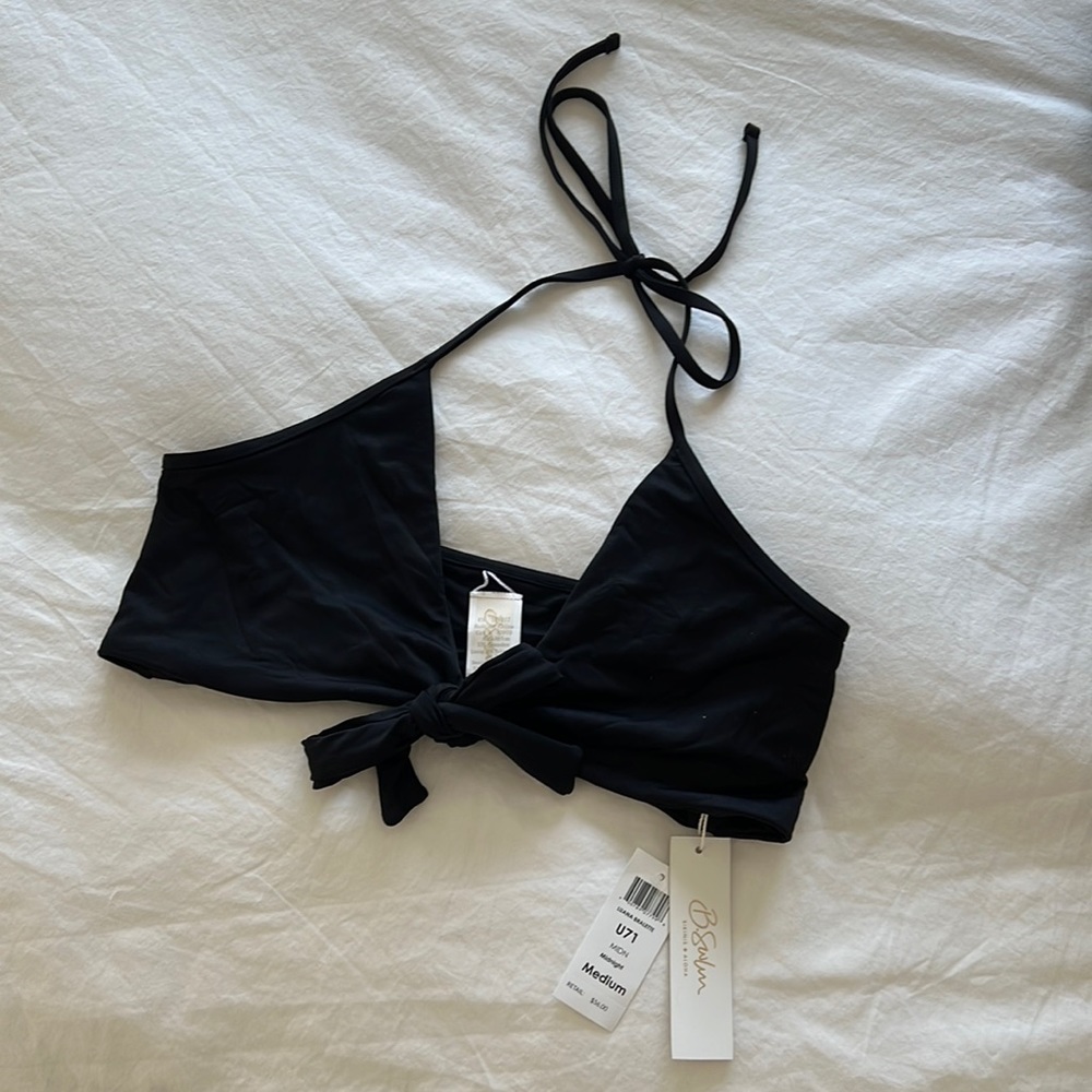 B.Swim Black  Luana Bralette Bikini Top Size Medium